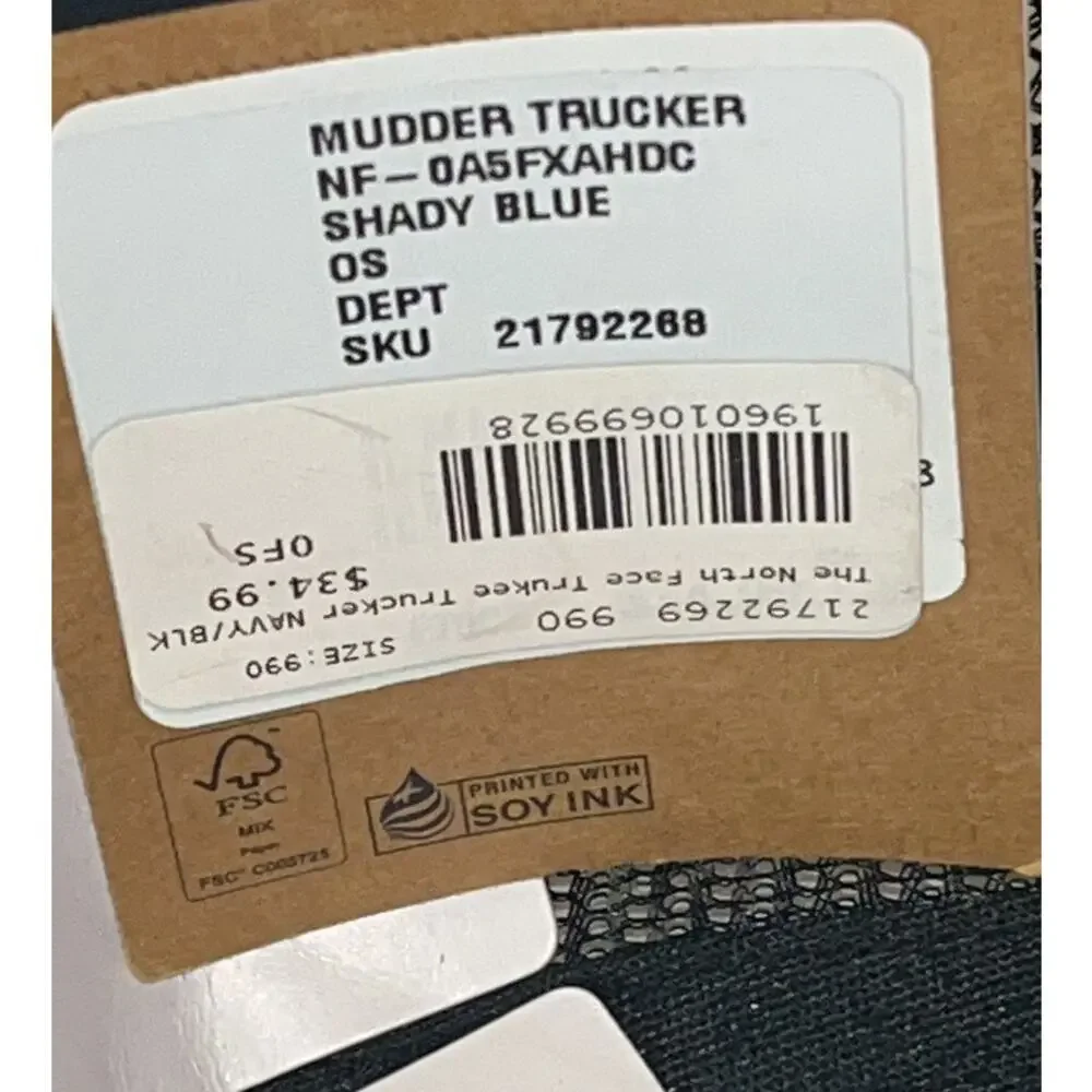 The North Face Mudder Trucker Hat Cap - Shady Blue - OS - EXCELLENT